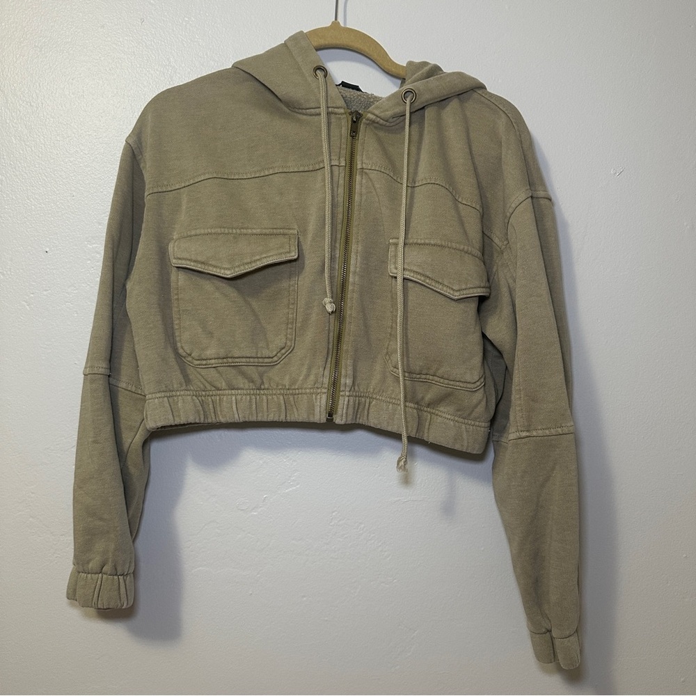 Forever 21 Green Utility Cropped Jacket